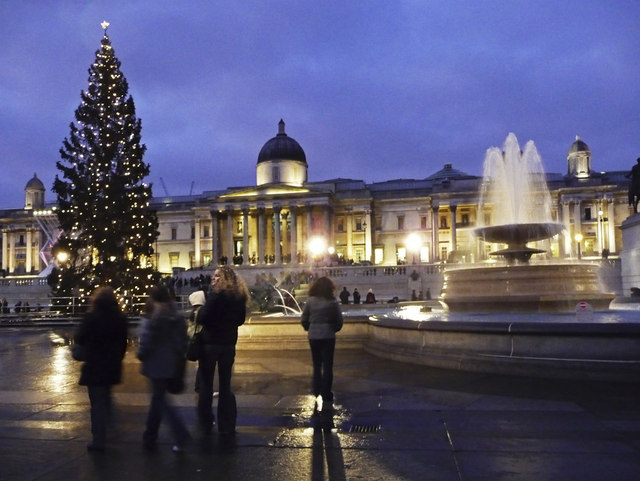 Exterior of Trafalgar Square in Westminster, london