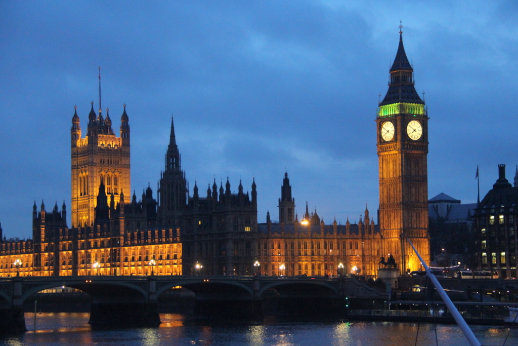 Exterior of Houses of Parliament in London