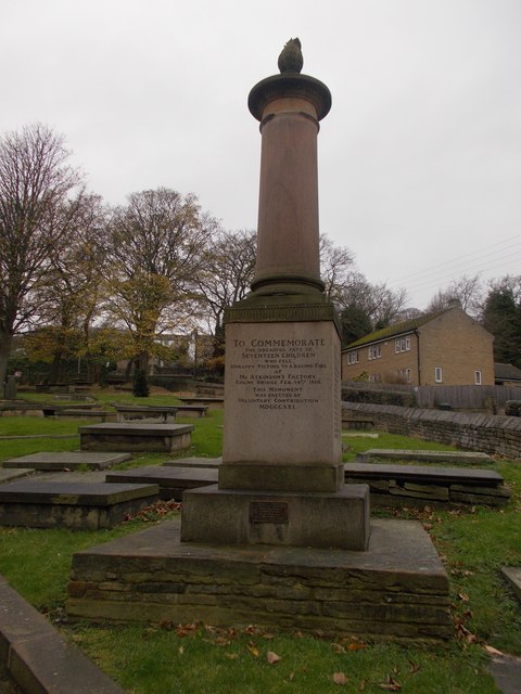 Monument 10 Yards To East Of Church Of St John To Victims Of Mill Fire At Colne Bridge
